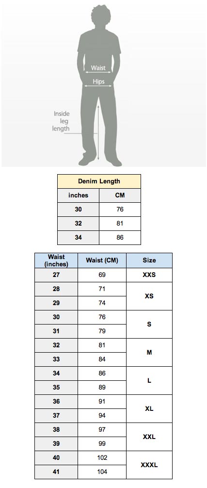 Diesel Denim Size Chart