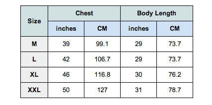 Tapout Clothing Size Chart