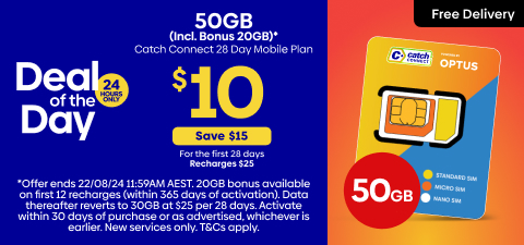 Catch Connect 28 Day Mobile Plan - 50GB