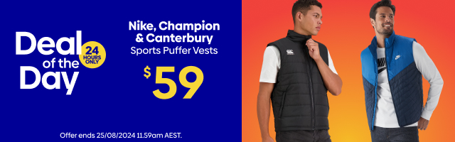 Nike, Champion & Canterbury Puffer Vests