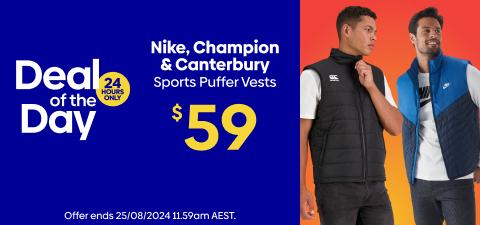 Nike, Champion & Canterbury Puffer Vests