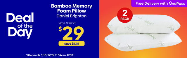 Daniel Brighton Bamboo Memory Foam Pillow 2-Pack