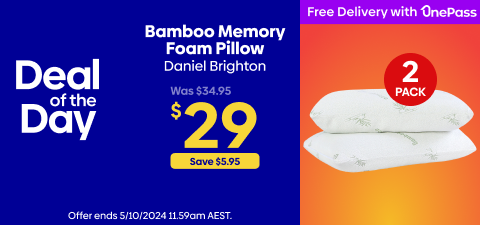 Daniel Brighton Bamboo Memory Foam Pillow 2-Pack