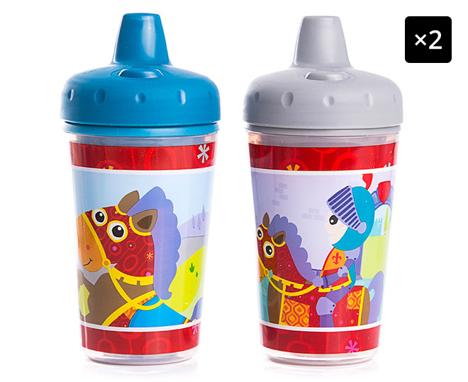 2 x Lamaze Baby 266mL Sippy Cups 2-Pack - Knight Pattern