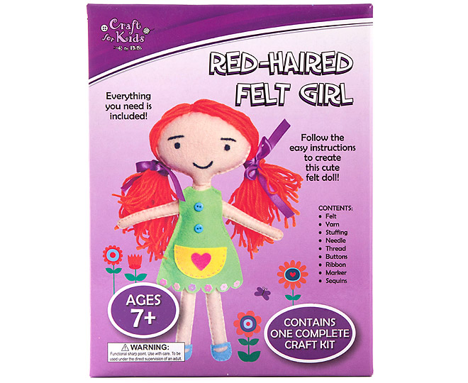 Craft for Kids Red-Haired Felt Girl Kit