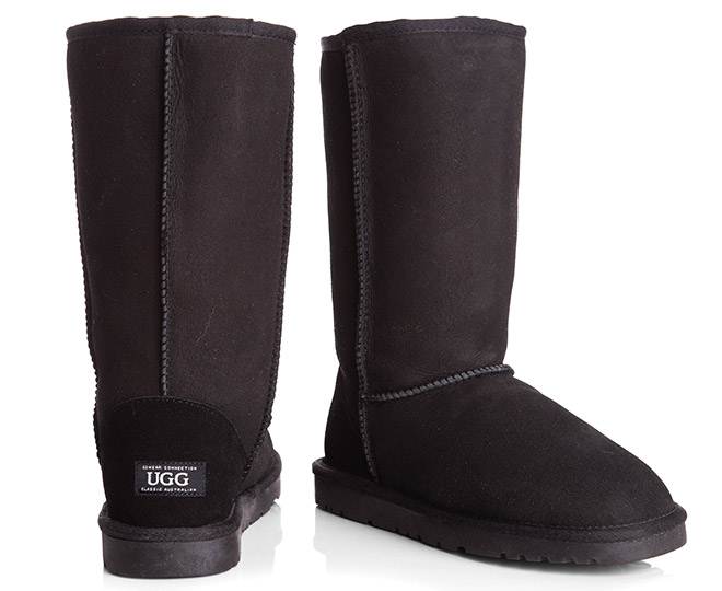 OZWEAR Connection Unisex Classic Long Ugg Boot - Black