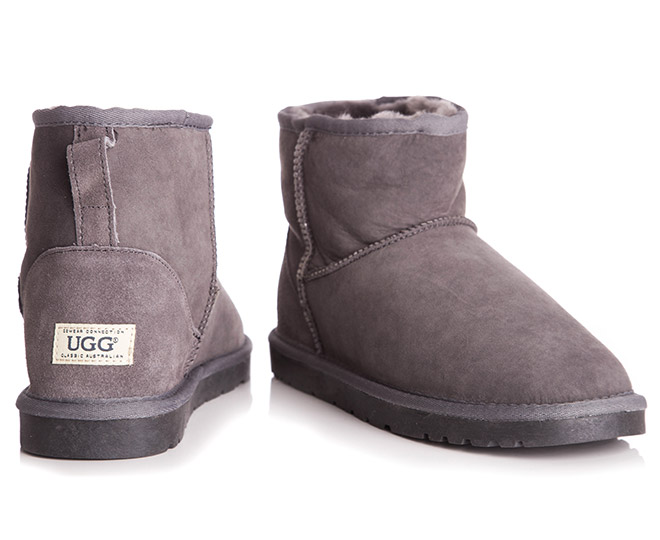 OZWEAR Connection Unisex Classic Mini Ugg Boot - Charcoal
