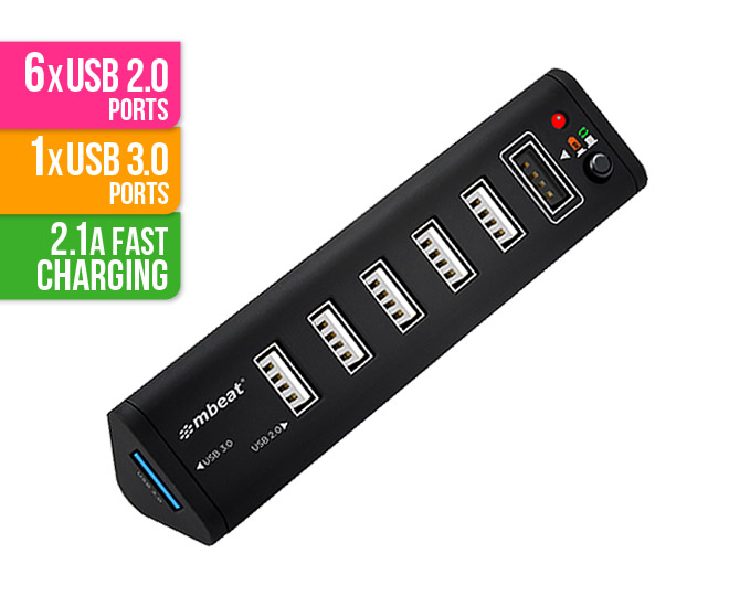 mbeats 7-Port USB Hub with Smart Charging