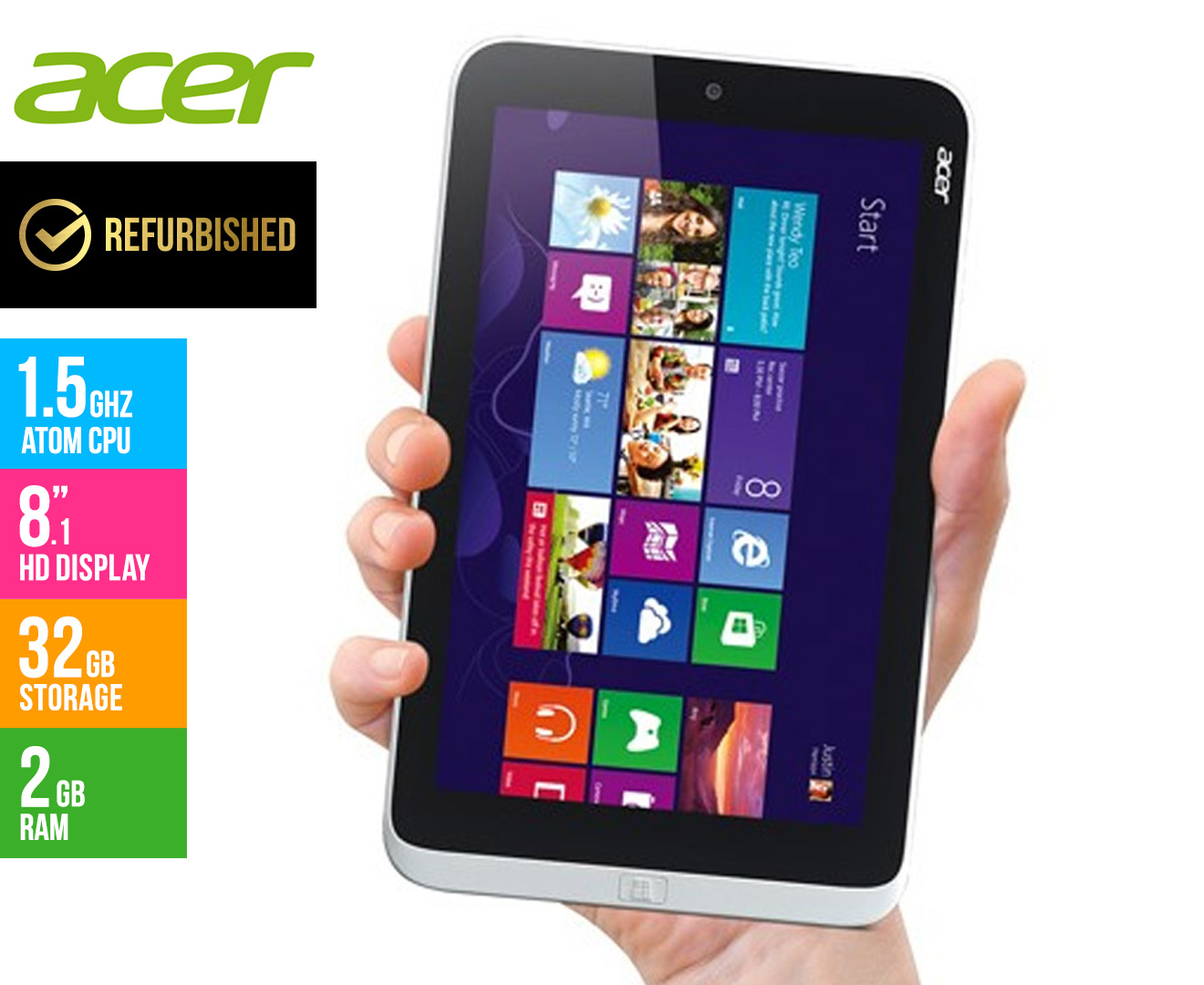Acer Iconia W3-810 8.1” Windows 8 REFURB Tablet