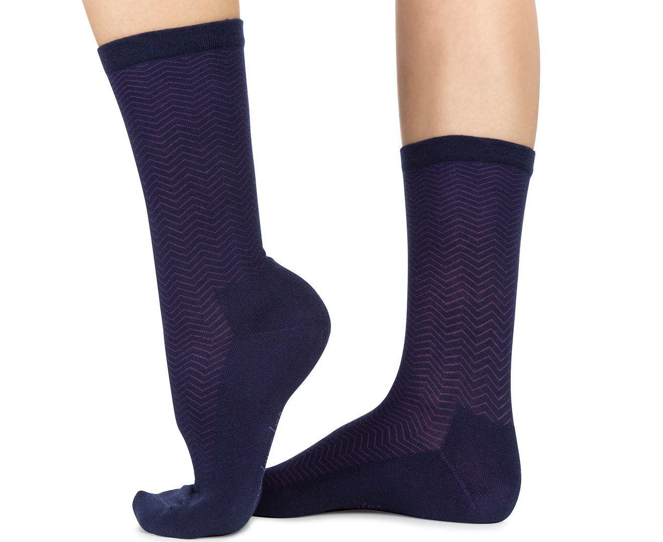 Bonds Women's Size 3-8 Very Comfy Fine Crew Sock - Navy/Purple