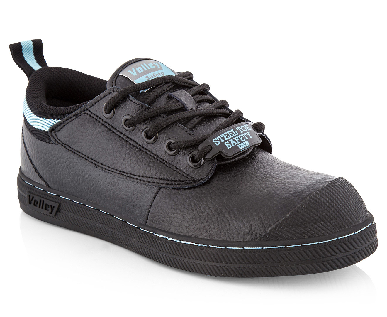 Volley Women's Safety Shoe - Black/Blue Leather