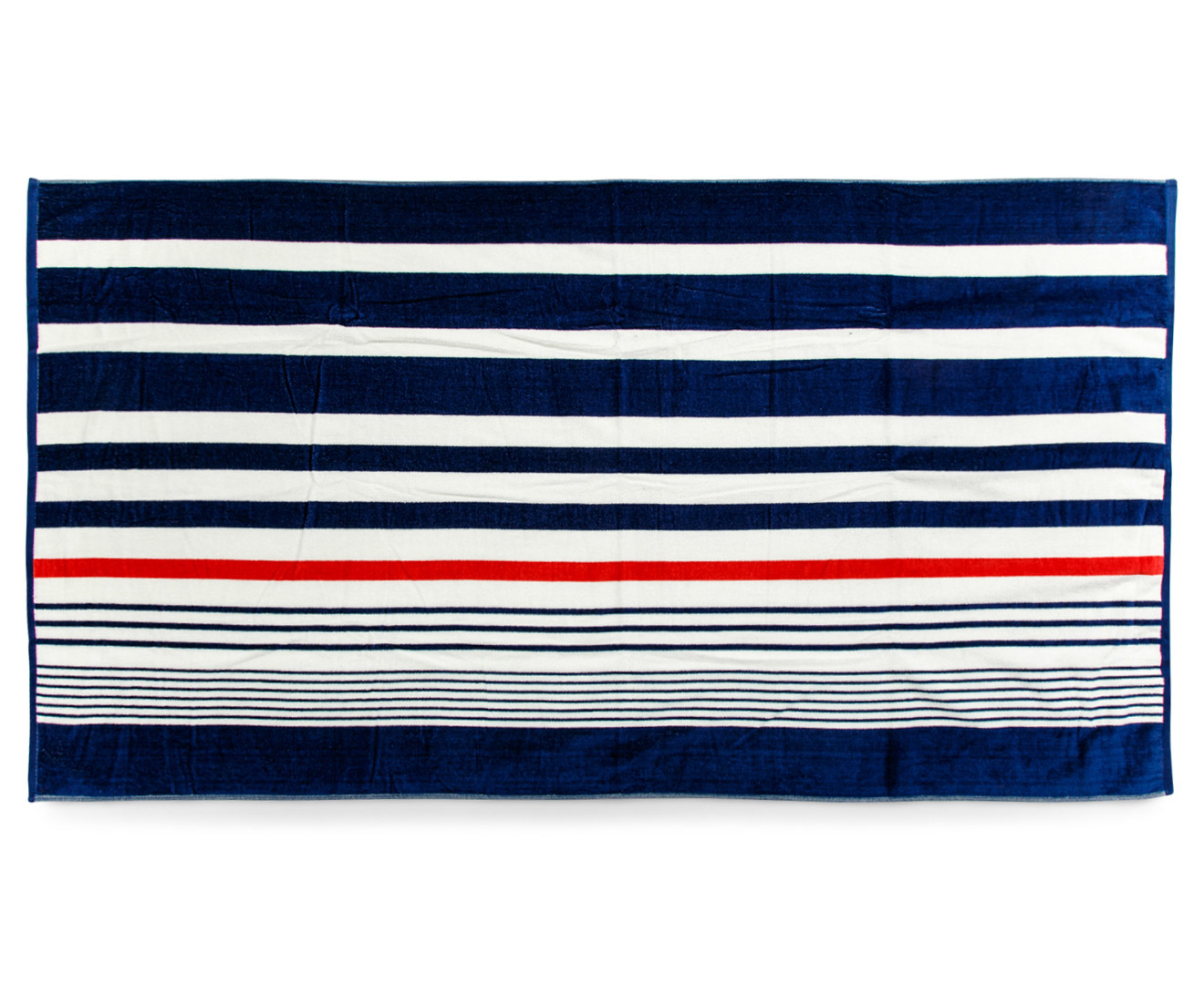 Descending Stripe 100x180cm Beach Towel - Navy/White