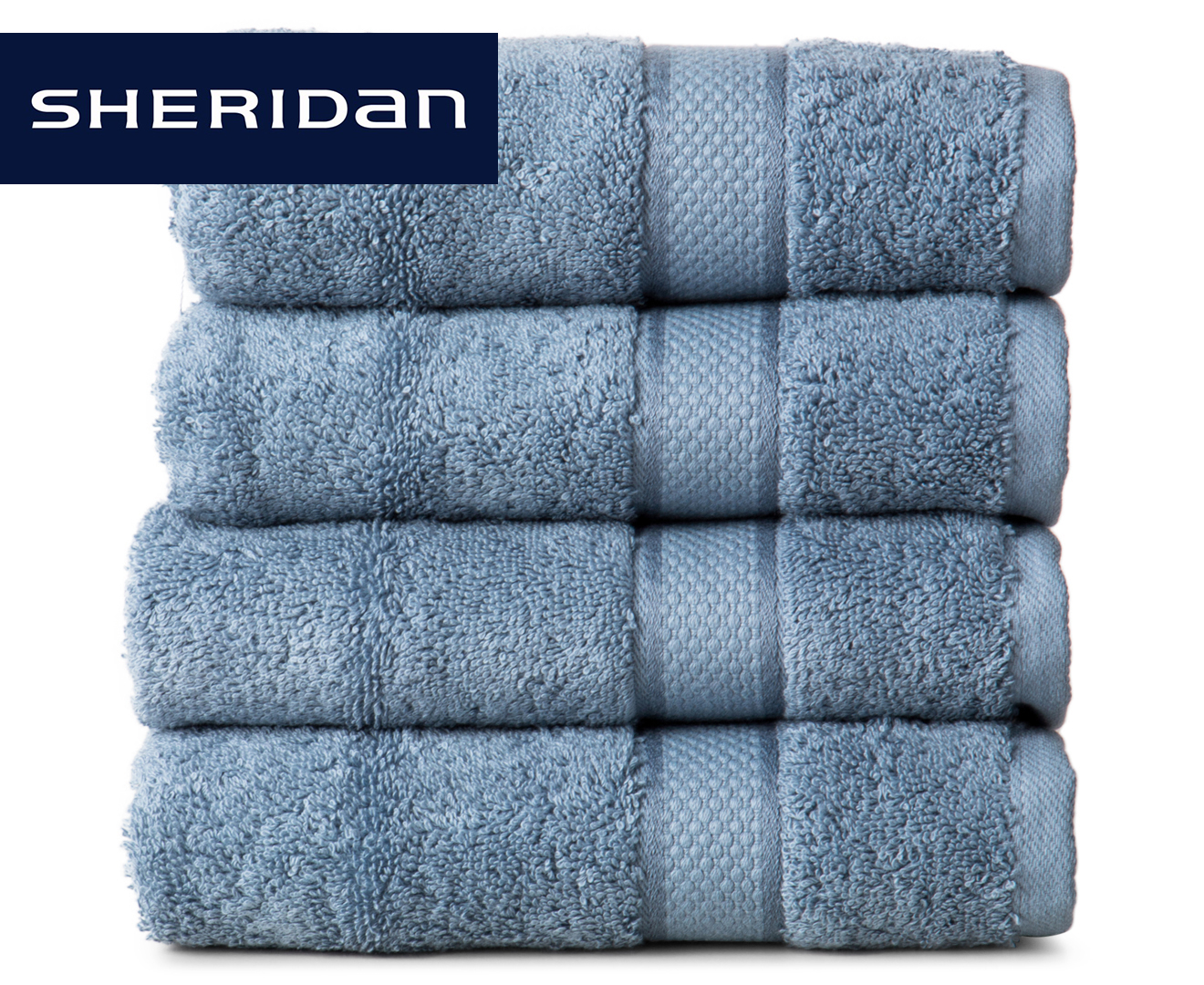 Sheridan Luxury Egyptian Hand Towel 4-Pack - Smokey Blue