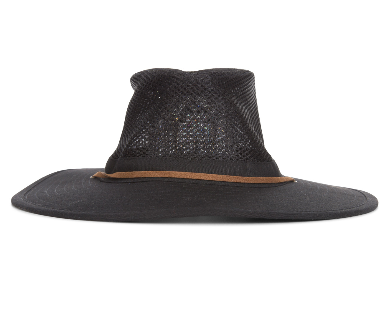 Men's Wide Brim Hat w/ Mesh - Black