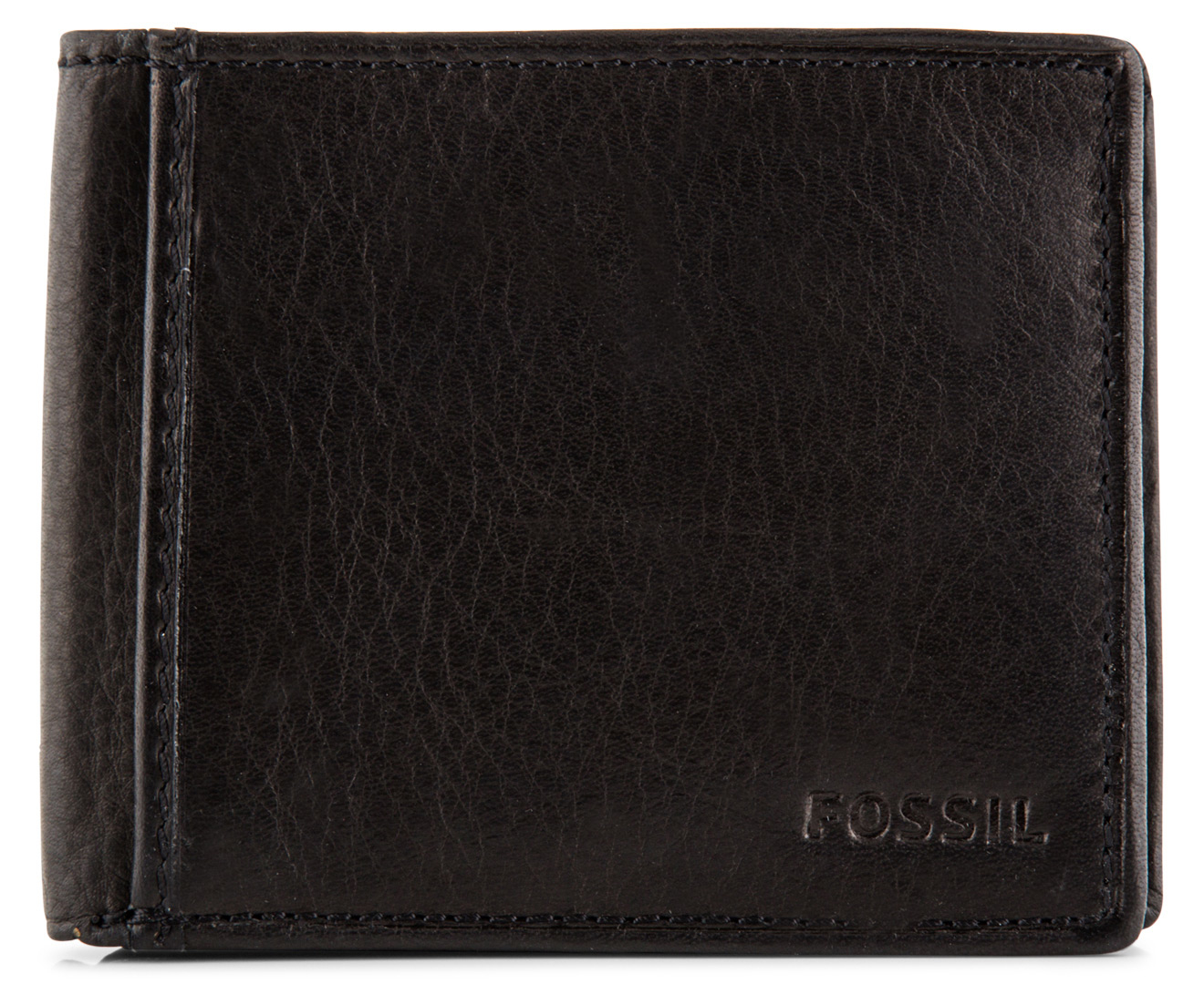 Fossil Men's Leather Ingram Traveler Trifold Wallet - Black