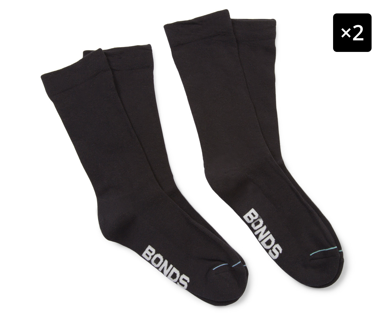 2 x Bonds Kids' Very Comfy Crew Socks 2-Pack - Black