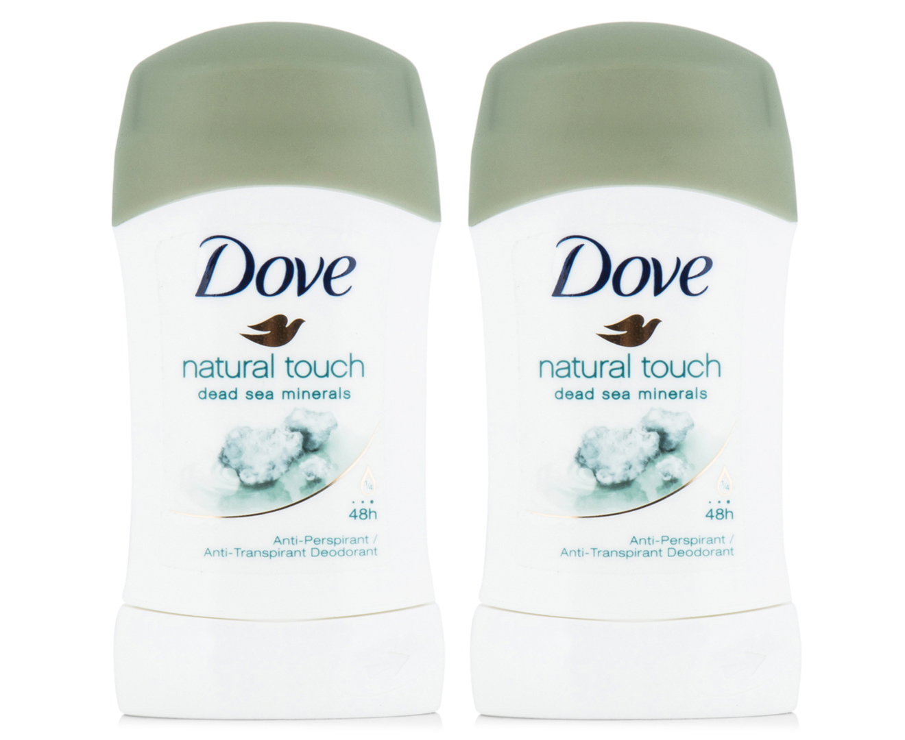2 x Dove Natural Touch Dead Sea Minerals Deodorant Stick 40mL