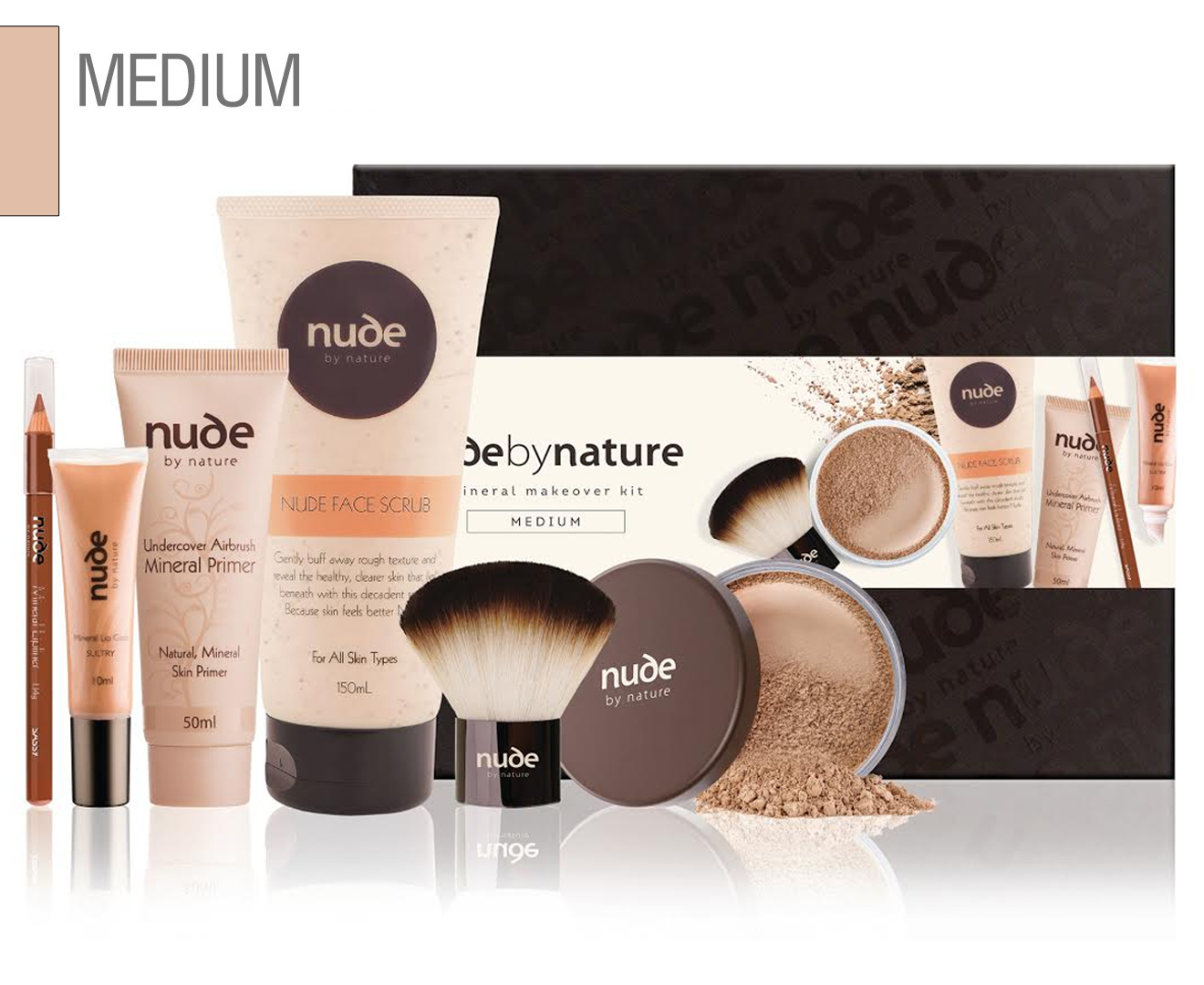 Nude By Nature Mineral Makeover Kit – Medium
