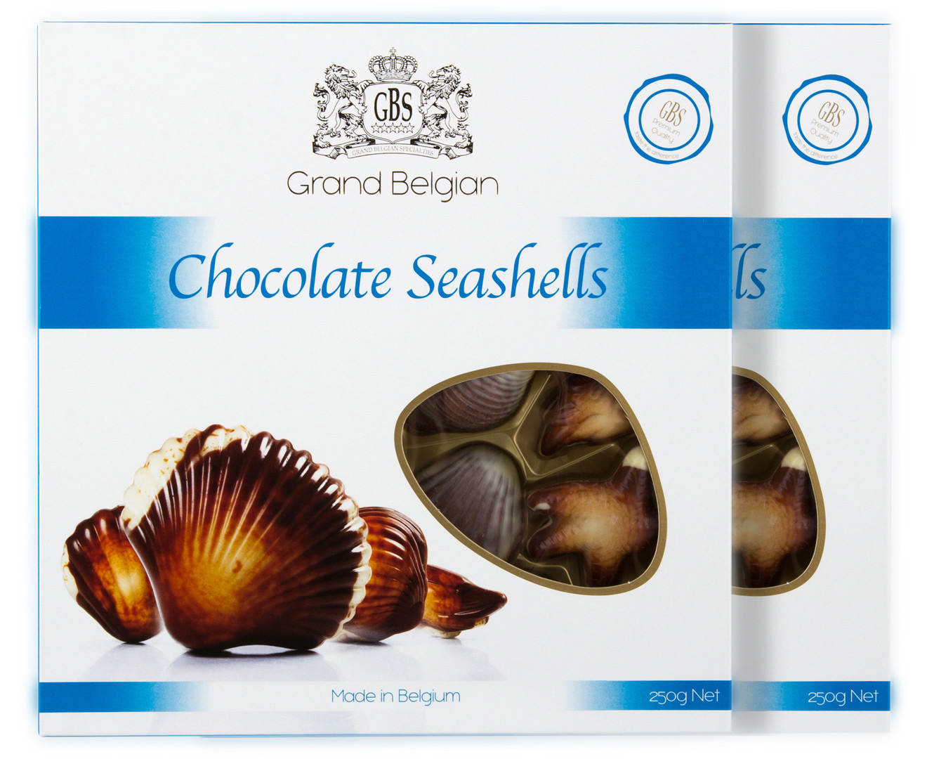 2 x Grand Belgian Chocolate Seashells 250g