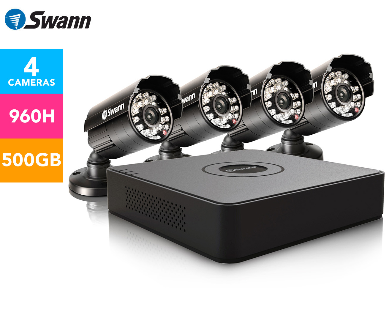 Swann DVR4-1525 4-Channel 960H Digital Video Recorder & 4 x PRO-615 Cameras