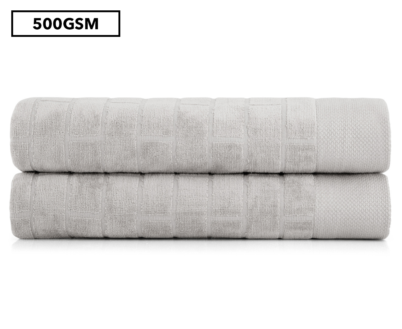 Casual Elegance Velour 80x160cm Bath Sheet 2-Pack - Silver