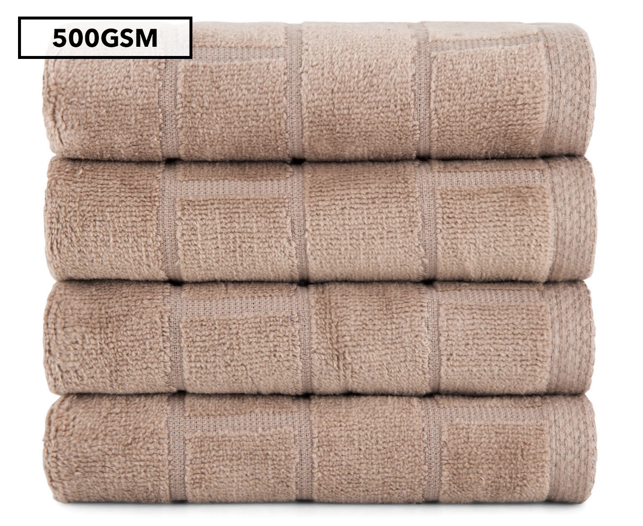 Casual Elegance Velour 33x33cm Face Washer 4-Pack - Beige