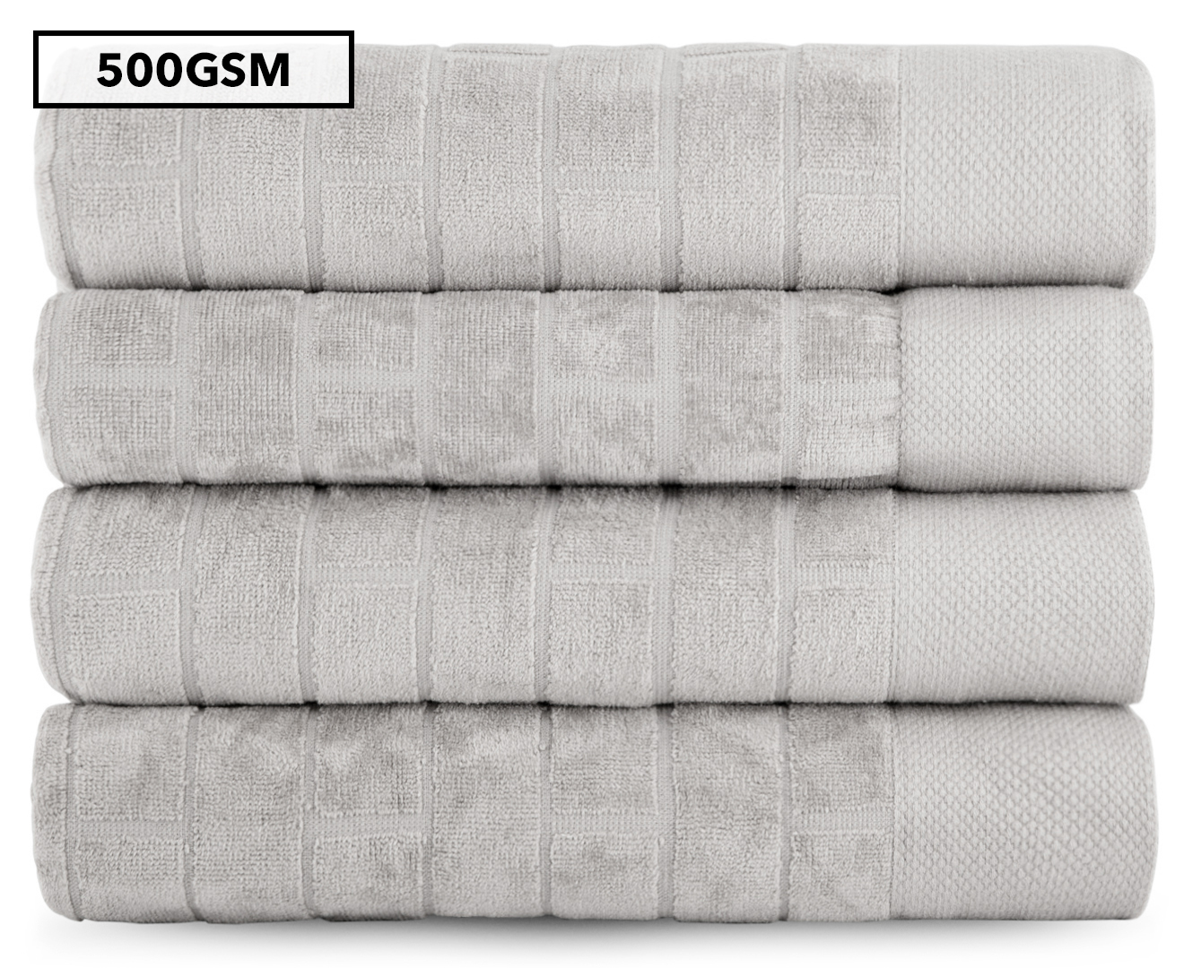 Casual Elegance Velour 70x140cm Bath Towel 4-Pack - Silver