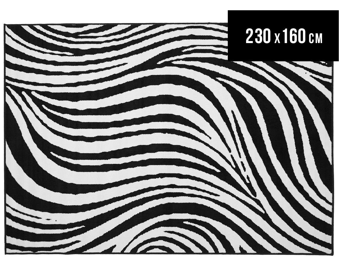 Hot Dash Zebra 230x160cm Jute Rug - Black/White
