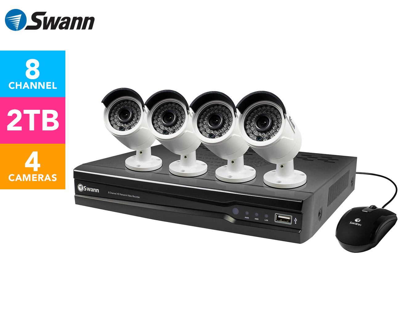 Swann 8-Channel 3MP Network Video Recorder & Cameras