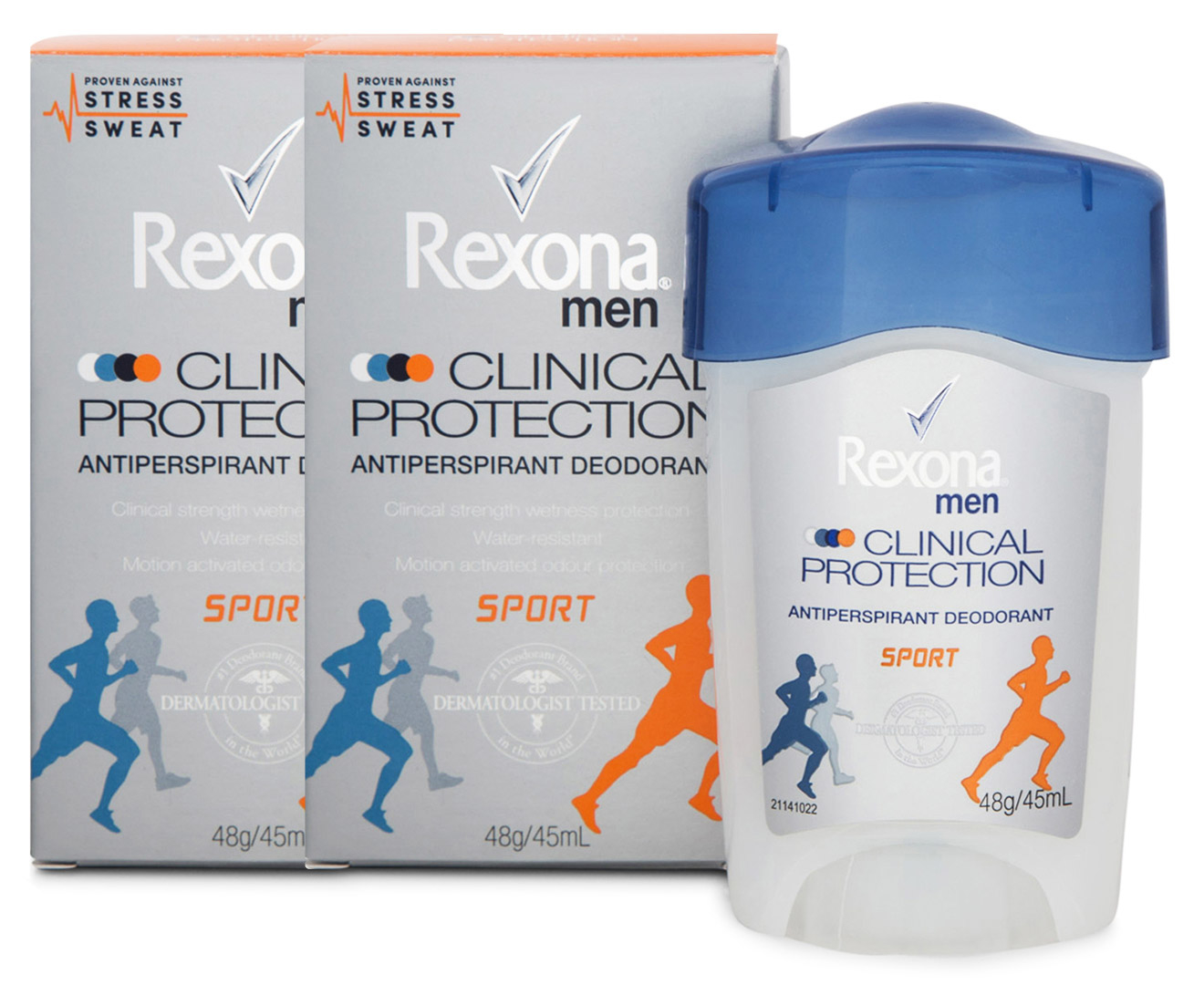 2 x Rexona Men Clinical Protection Antiperspirant Deodorant Sport 48g