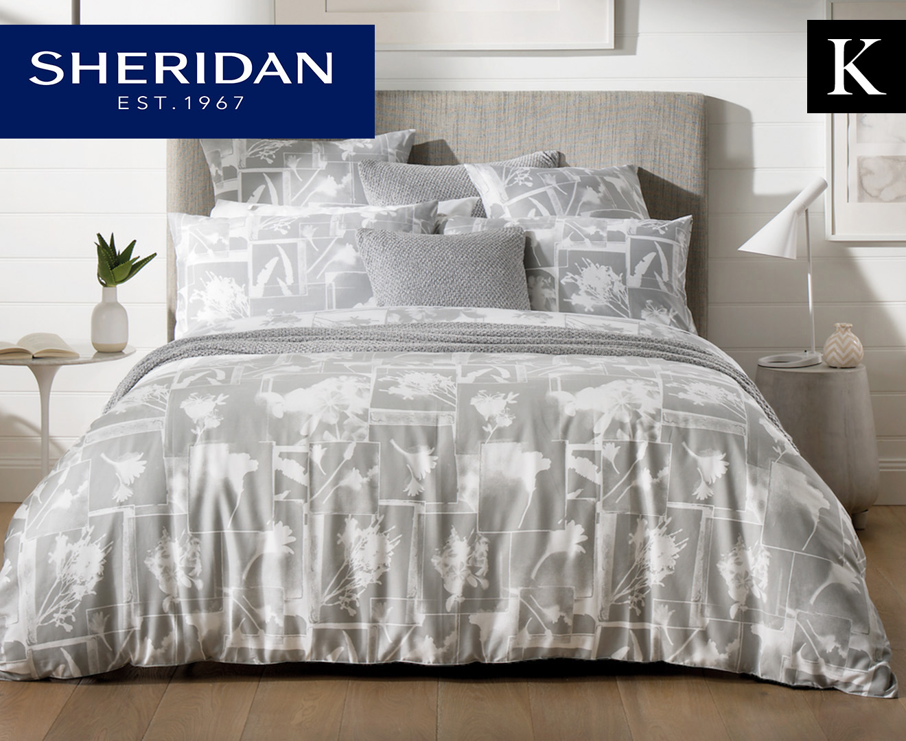 Sheridan Impressions King Bed Quilt Cover Set - Fog