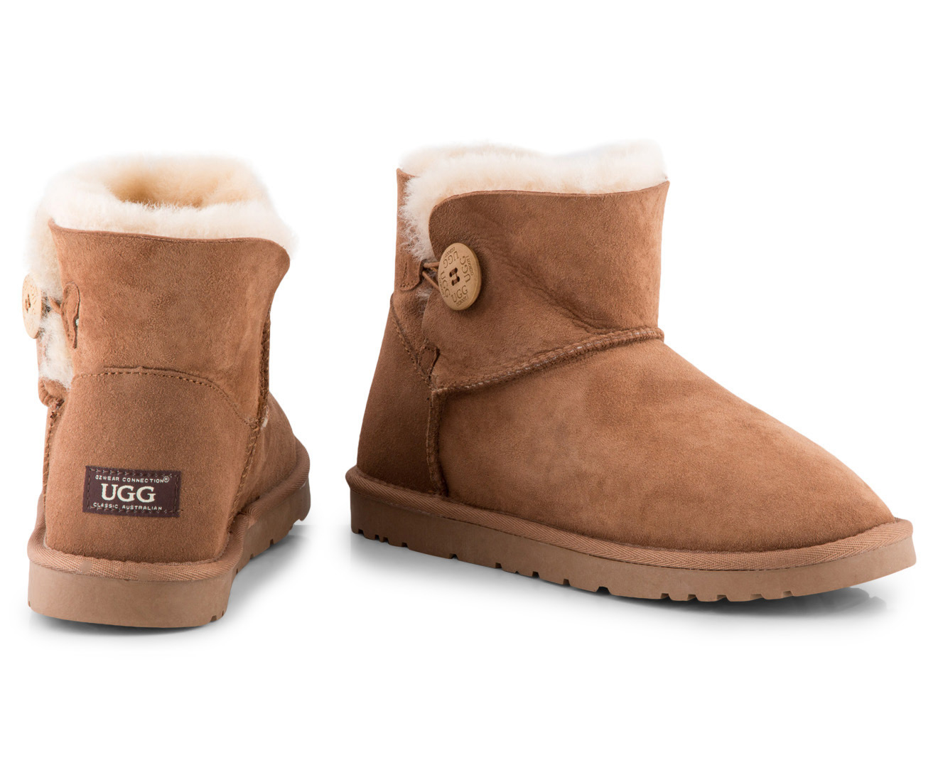 OZWEAR Connection Ugg Mini Button Boot - Chestnut