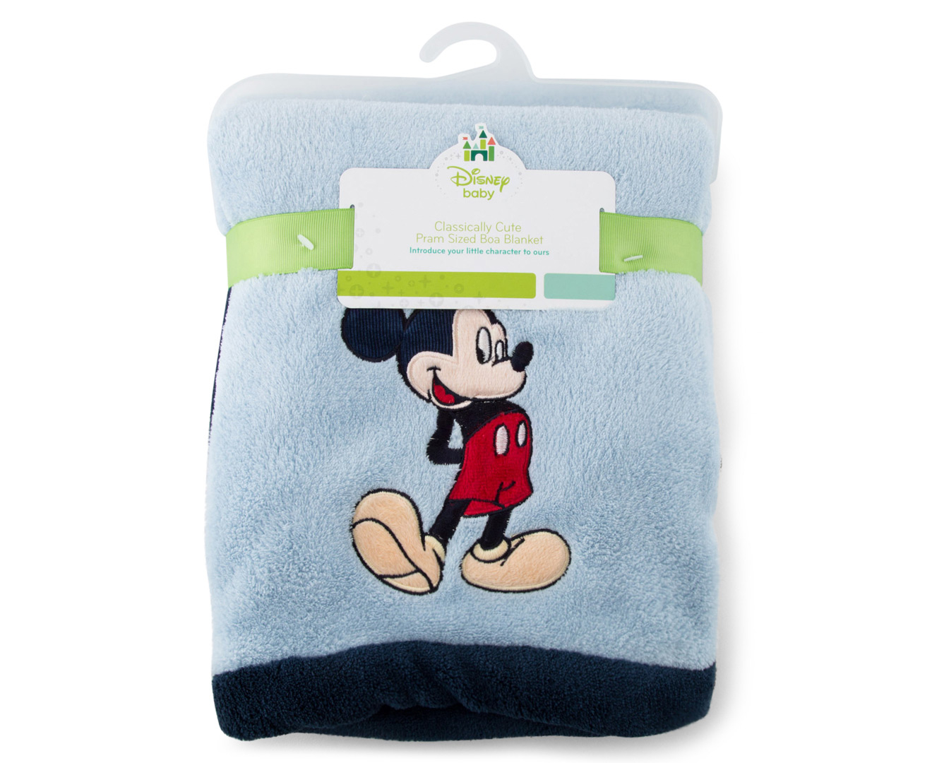 Disney Baby Classically Cute Pram Sized Boa Blanket - Blue