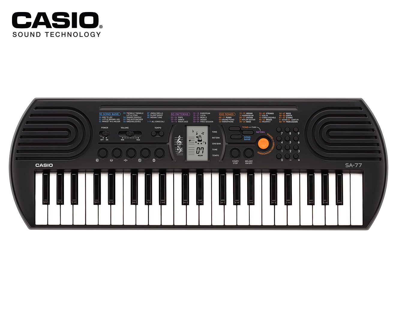 Casio SA77 Mini-Key Portable Keyboard w/ Adapter - Black
