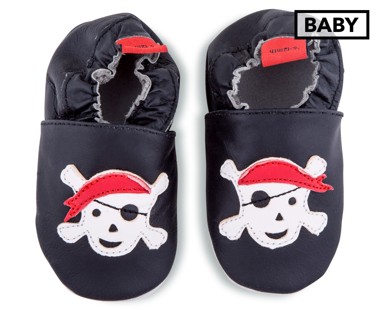 Angel Fit Baby Pirate Shoes - Black