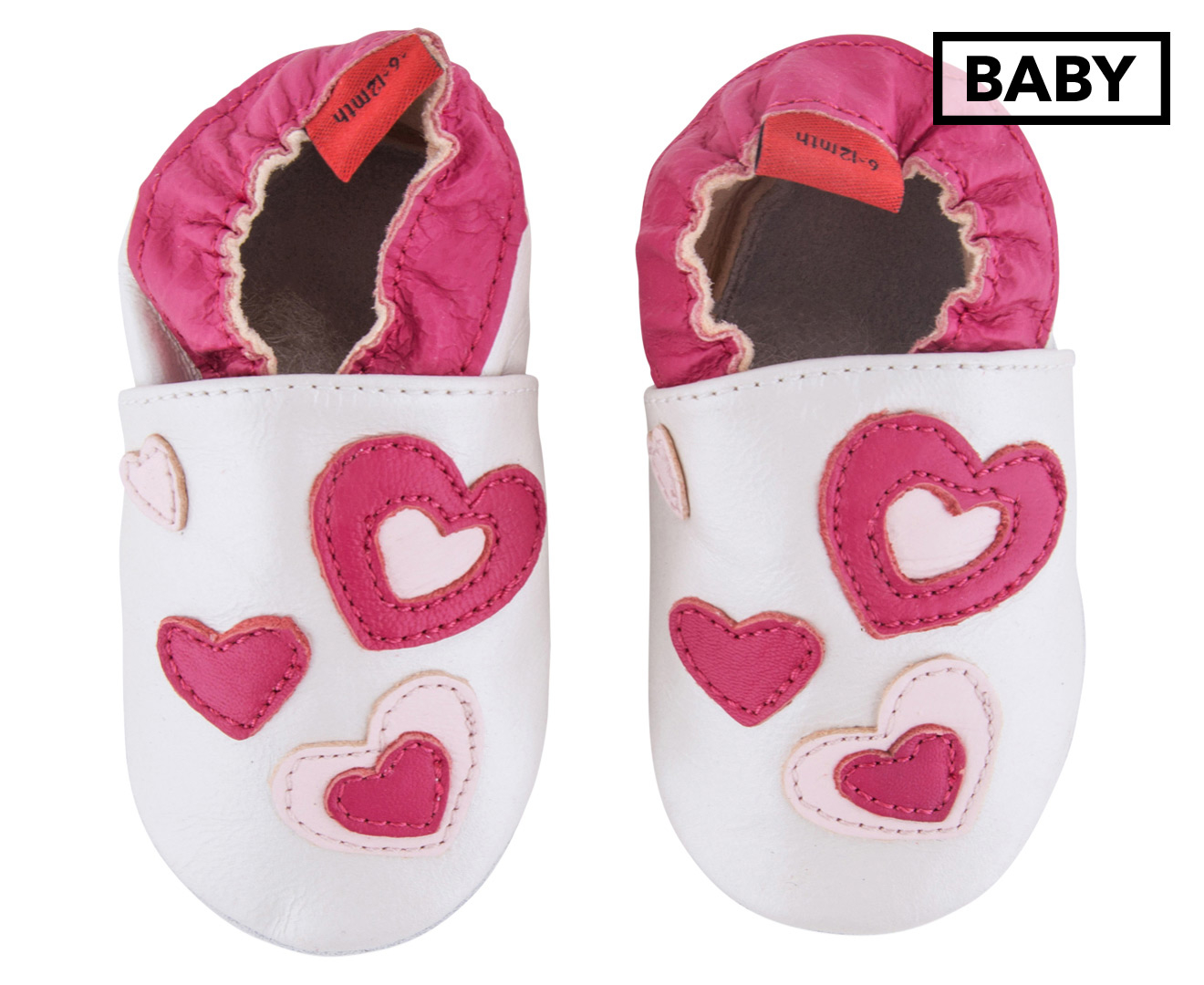 Angel Fit Baby Ana Heart Shoes - Pearl/Pink