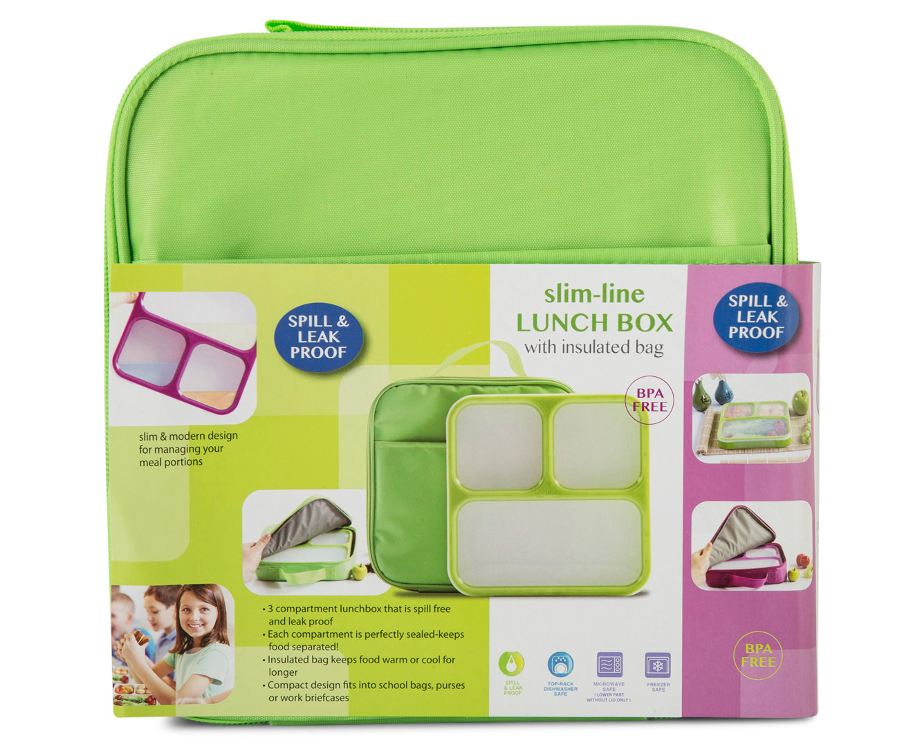 Slim-Line Lunch Box - Green