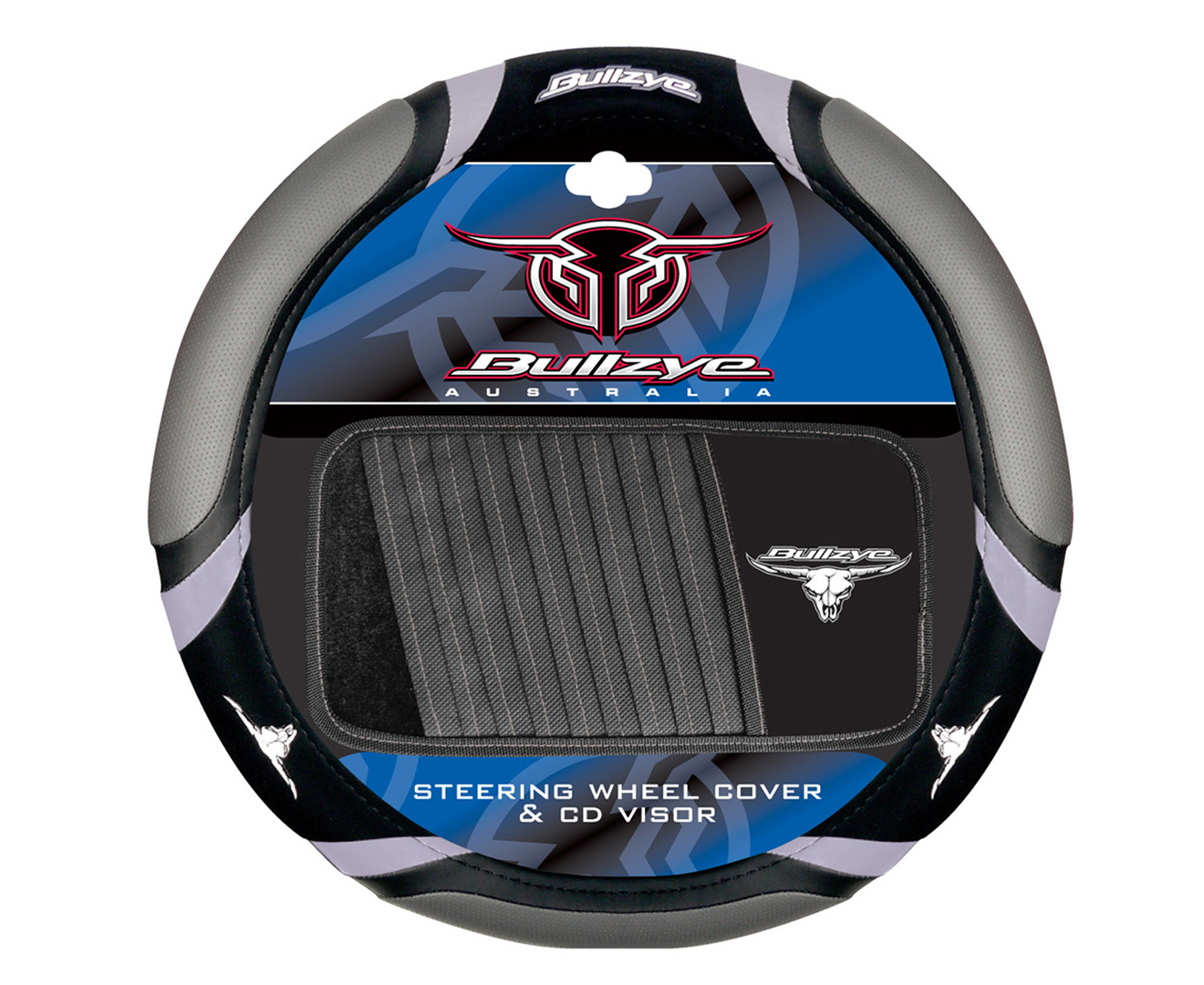 Sperling Steering Wheel Cover + 10-Disc Visor Set - Black/Grey