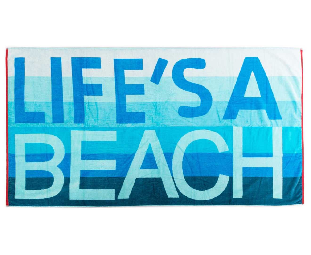Velour 100x180cm Life's A Beach Towel - Blue
