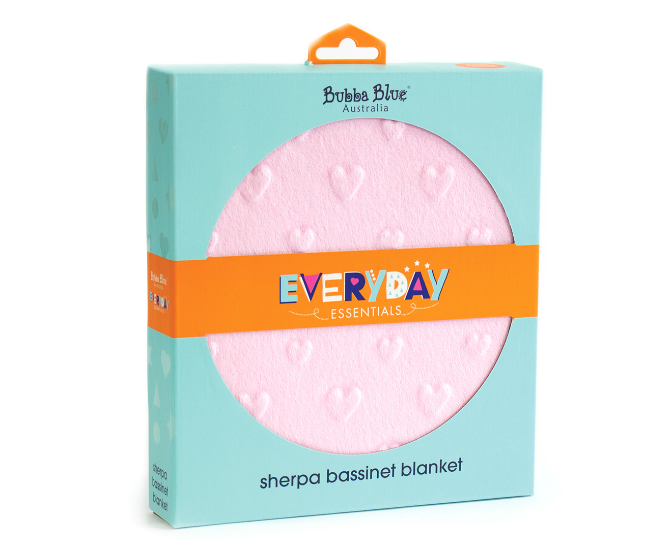 Bubba Blue Everyday Essentials Sherpa Bassinet Blanket Love Heart - Pink