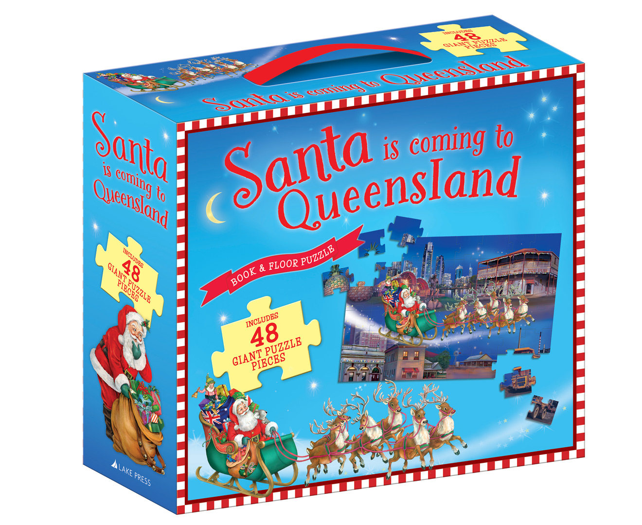 Santa Is Coming To Queensland Book And Floor Puzzle