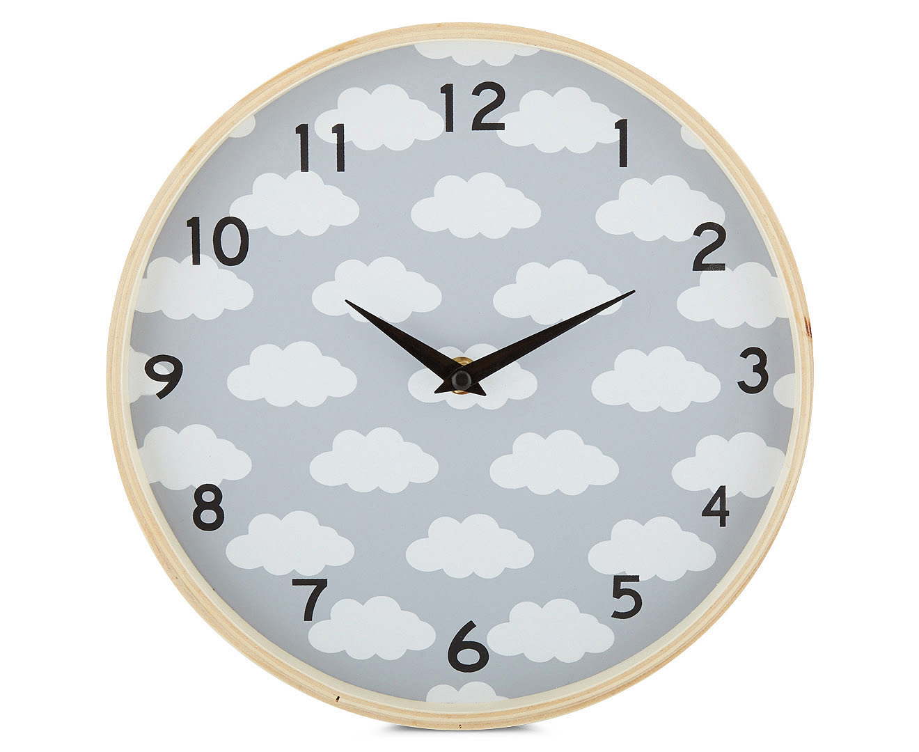 Kids Concepts 25cm Cloud Clock - Black/White/Grey
