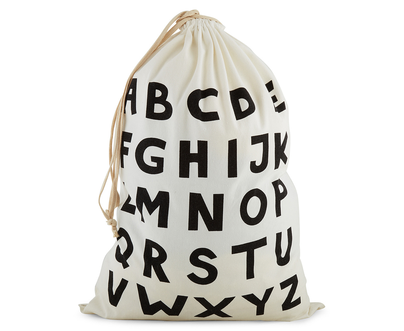 Kids Concepts Alphabet Canvas Storage Bag - White/Black