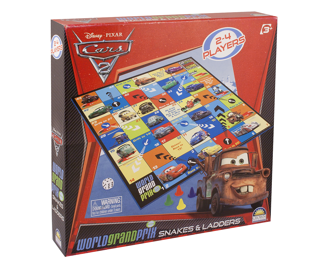 Cars 2 Snakes & Ladders Board Game