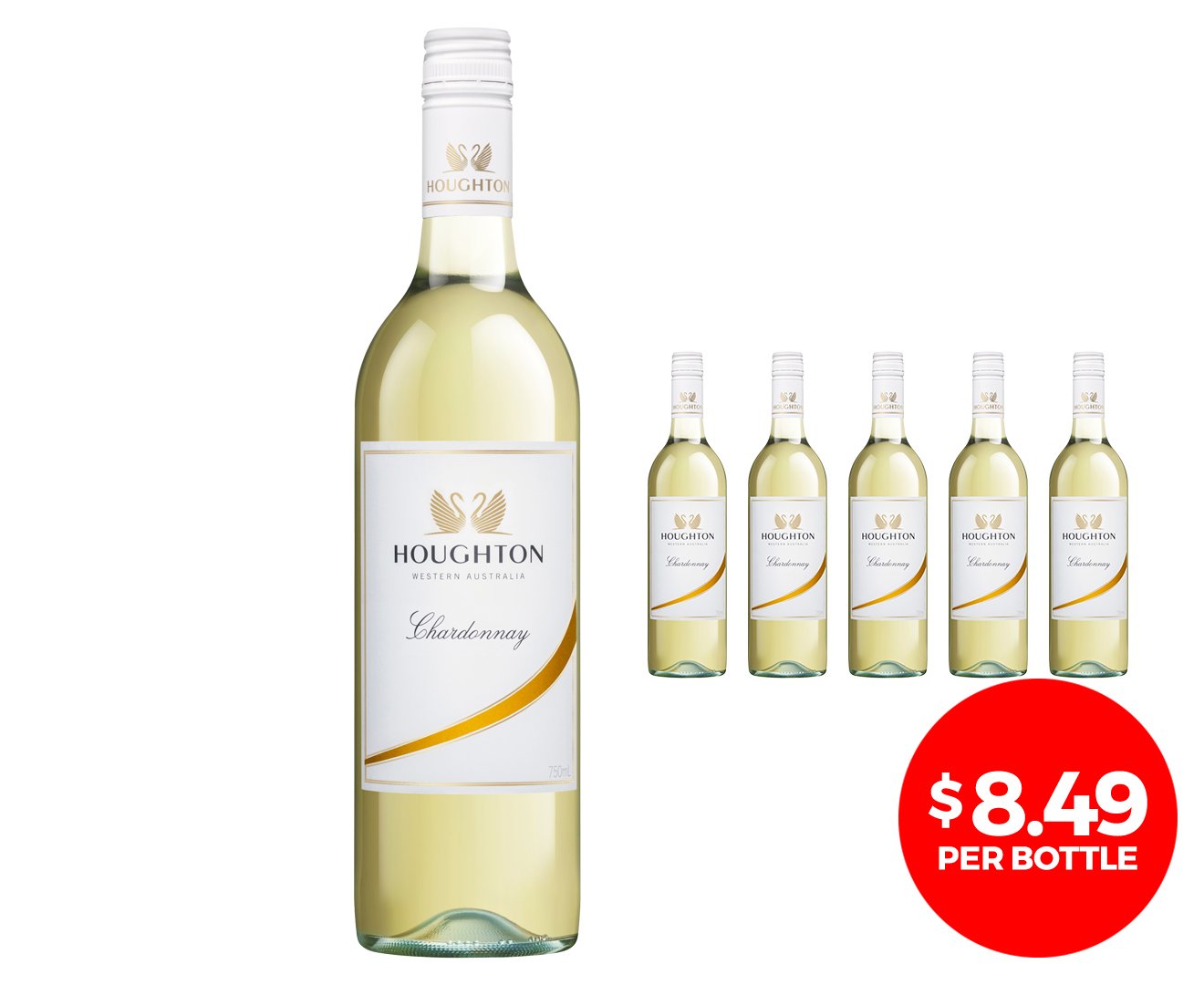 6 x Houghton Western Australia Chardonnay 2015 750mL