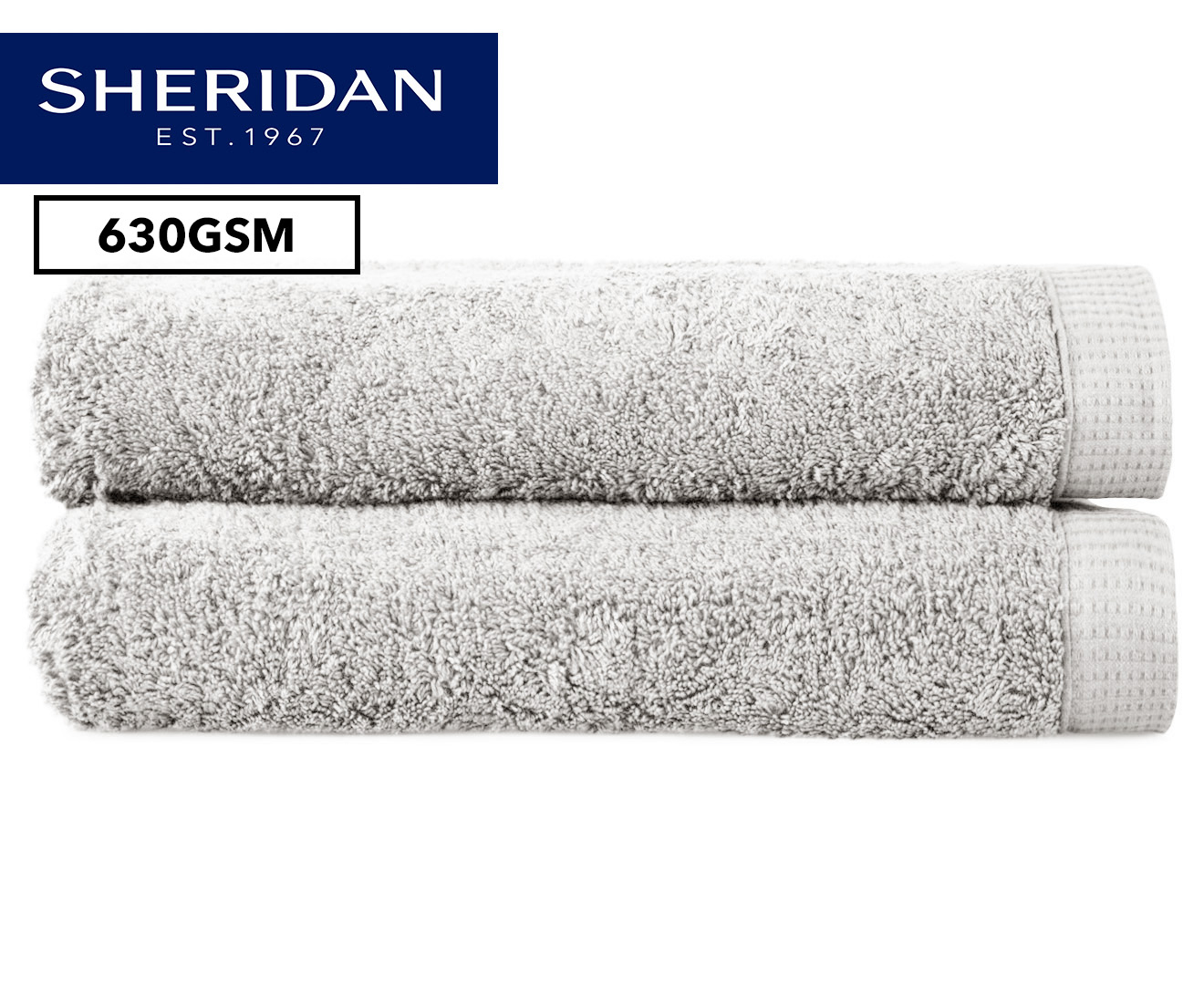 Sheridan Neilson Queen Bath Towel 2-Pack - Silver