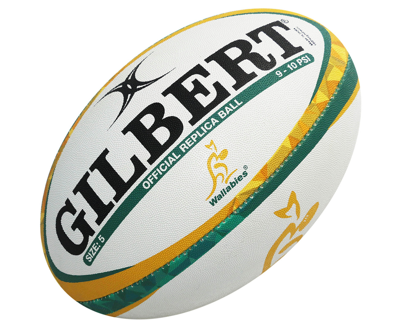 Gilbert Wallabies Size 5 Official Replica Ball - White