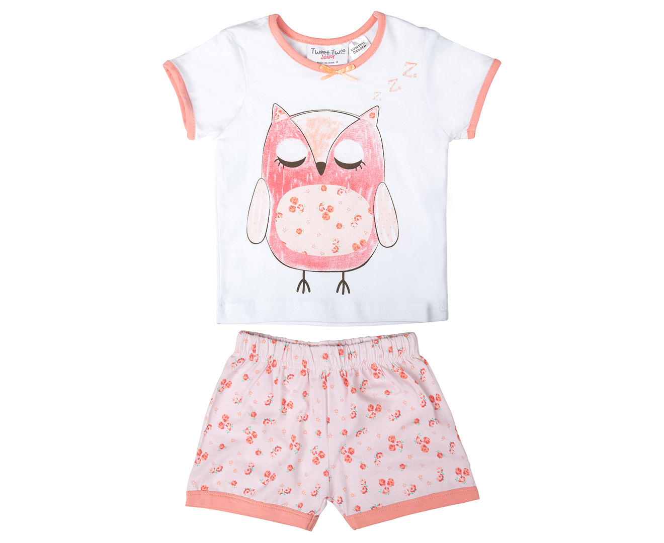 Tweet Twoo Babies' 2Pc Owl Pyjama Set - White/Pink