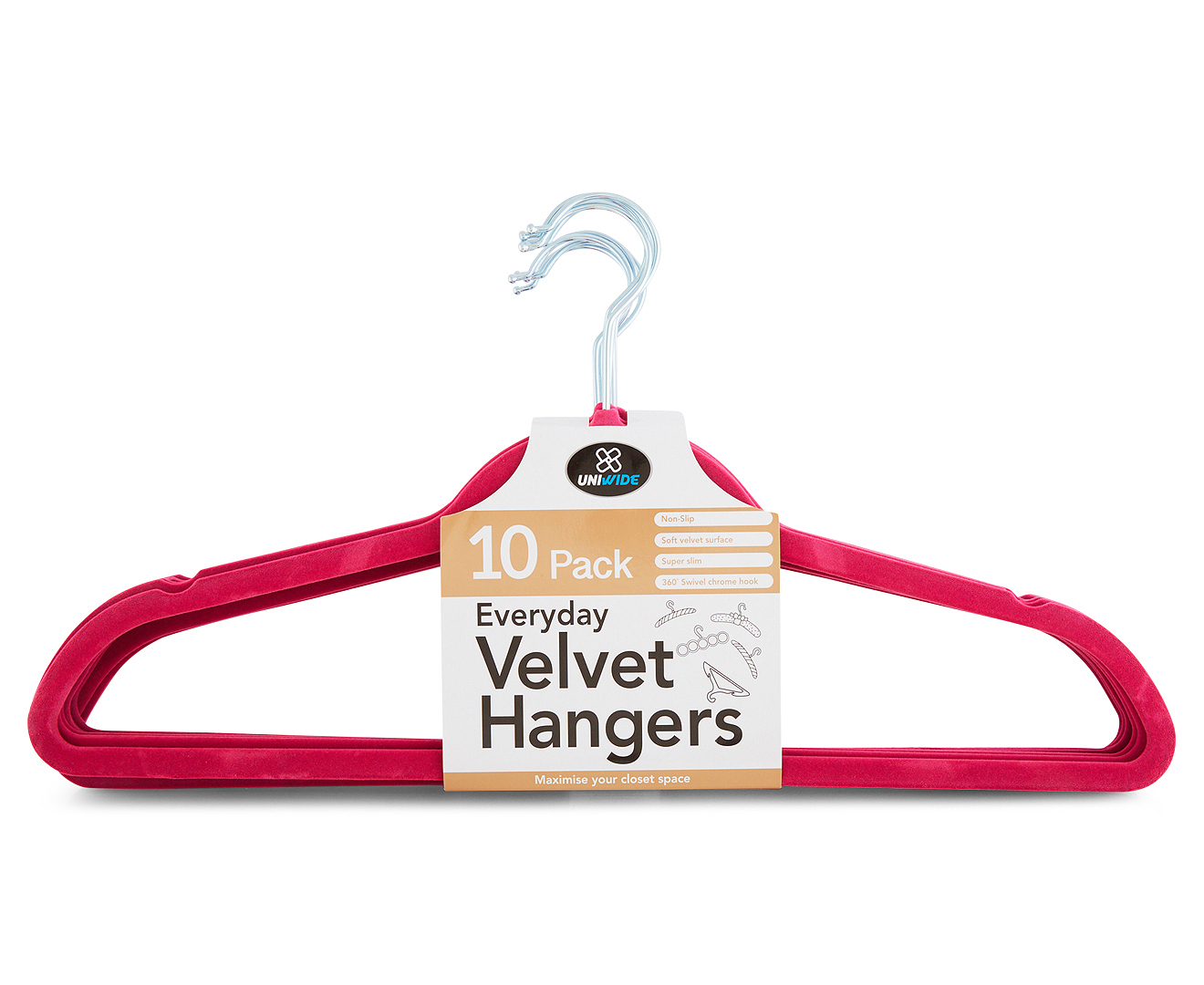 Velvet Coat Hangers 10-Pack - Pink