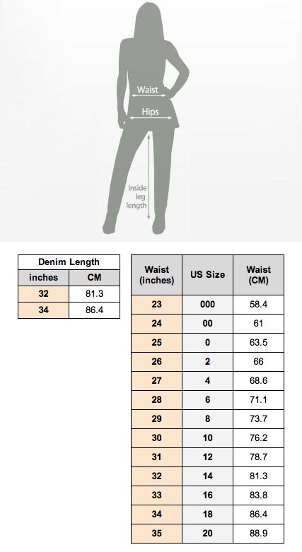 Women's Levi Size Chart